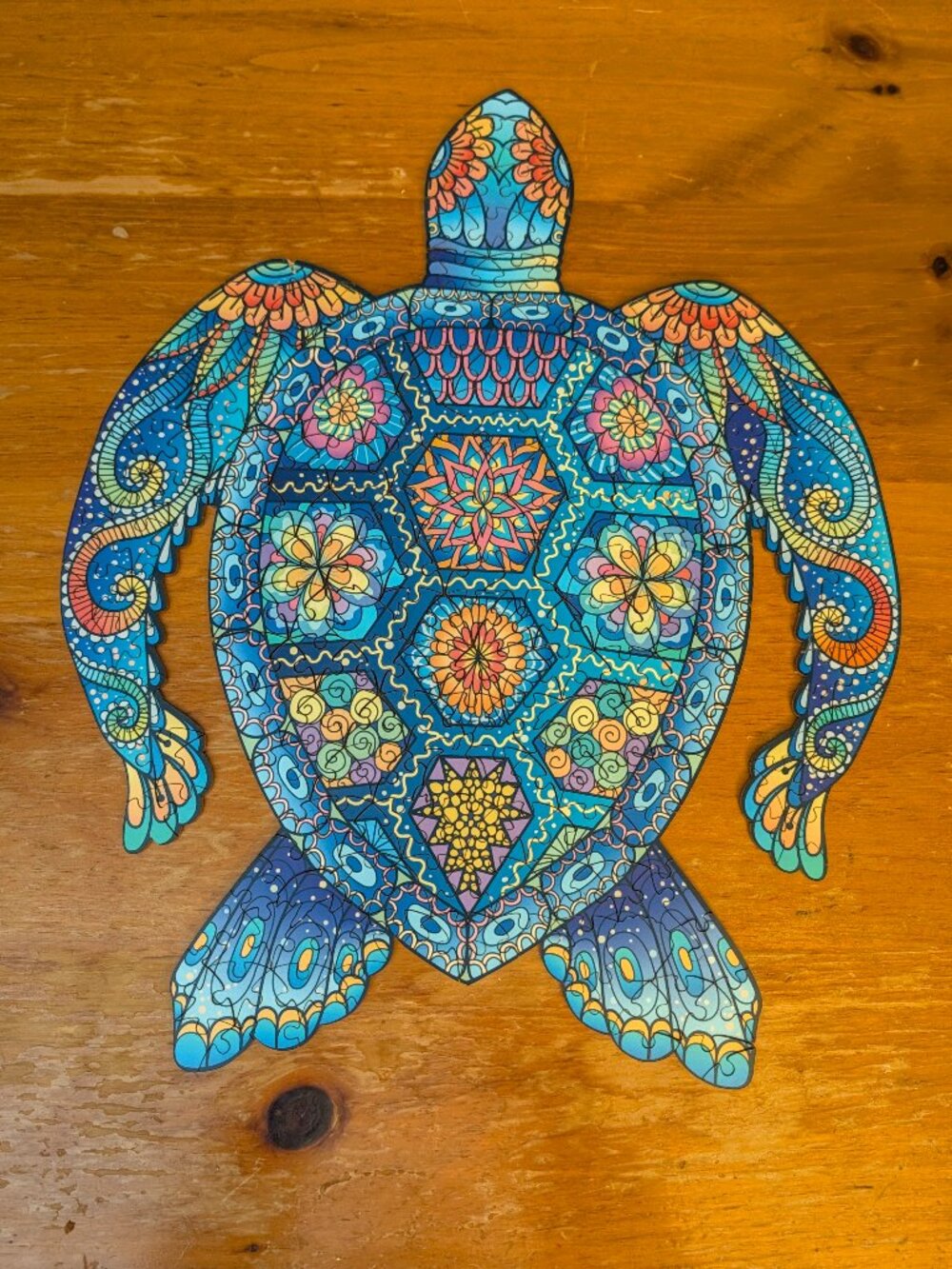 EUC Wood Galaxy Wooden Sea Turtle Puzzle